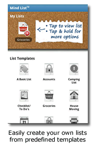 Mind List Home Screen